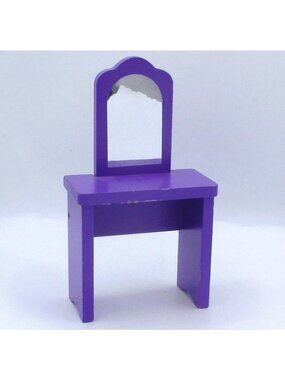 Vintage 1995 Littlest Pet Shop Purple Salon Vanity Mirror Dollhouse Furniture